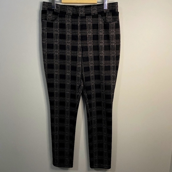 Cleo Women's Black Print Pull-On Dress Pants Size Large - Picture 1 of 9